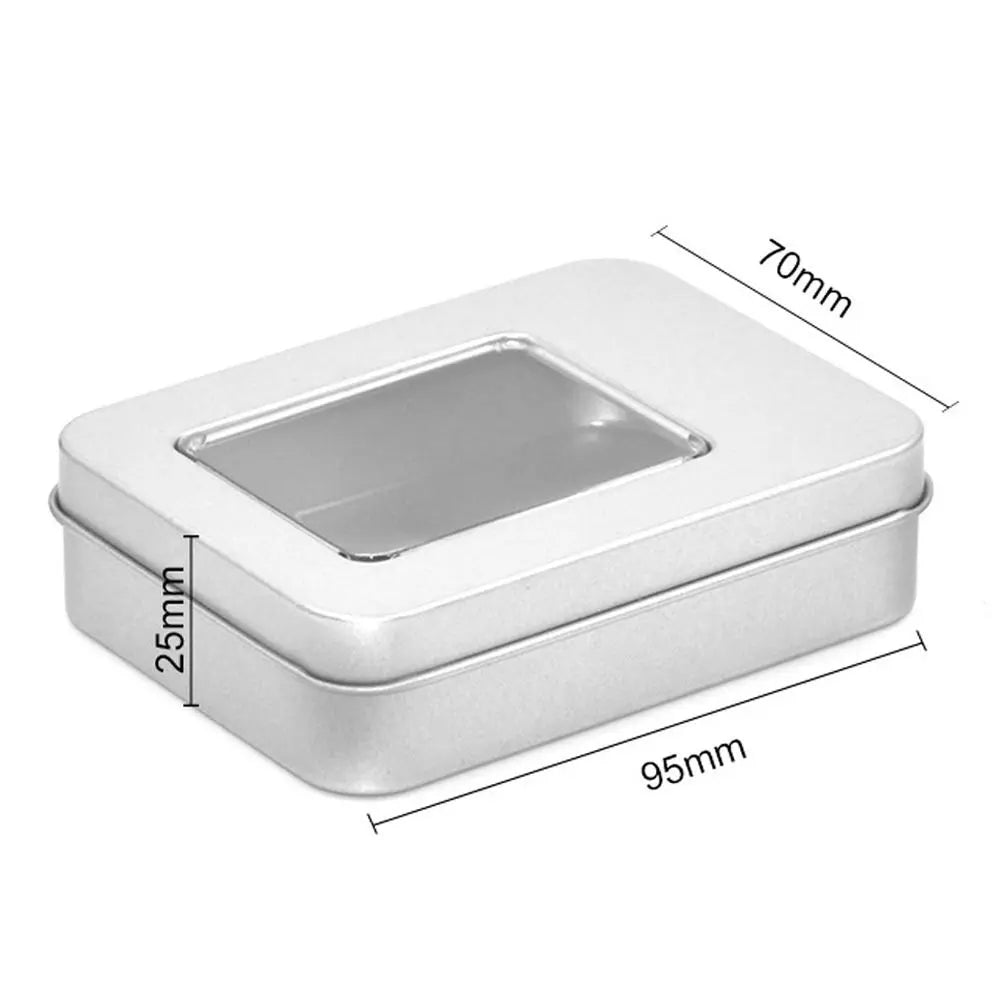 boîte rangement métal argenté moderne boîte cosmétique storage box respectueux environnement 95x70x25mm