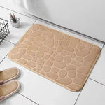 tapis bain rose gris moderne texture cailloux microfibre antidérapant salon salle bain