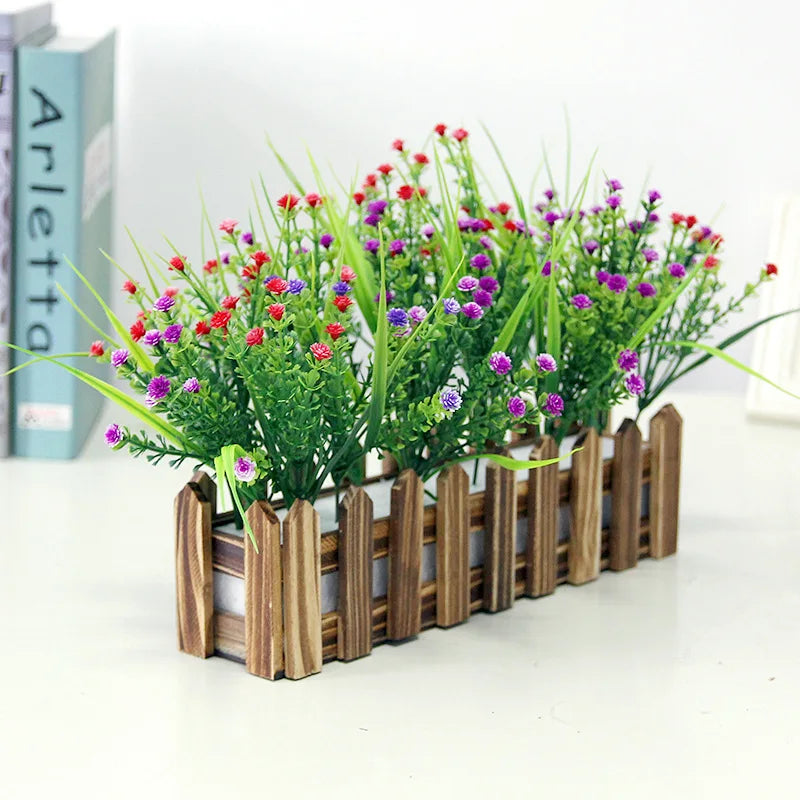 Support fleurs bois rustique plante artificielle décoration extérieure anniversaire mariage événement festive rustic white