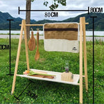 étagère multifonctionnelle bois moderne porte utensils clips métalliques planche découper camping