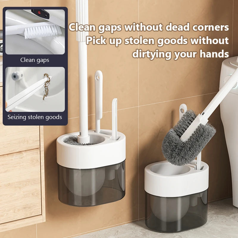 brosse wc moderne petite brosse pince épiler support mural blanc gris