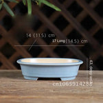 bassin bonsaï porcelaine blanc vert classique glazed desktop flower plant chinese ceramic