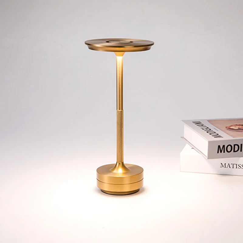 lampe table rechargeable led moderne marron doré noir touch switch