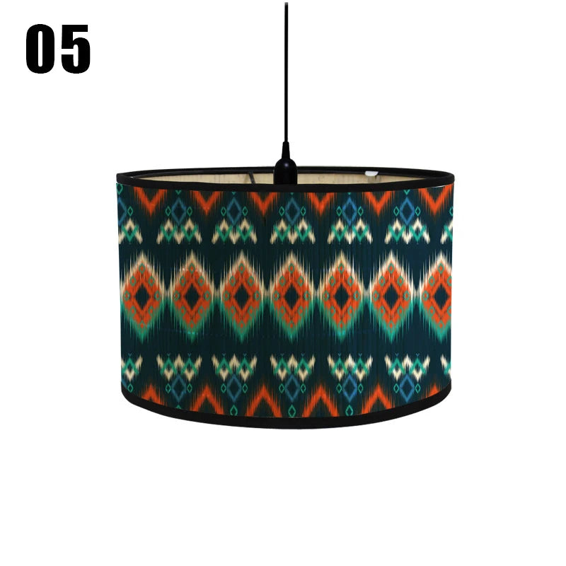 abat jour moderne fleur feuille tissu bambou ethnique floral opacité