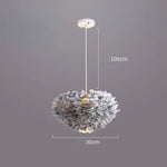 lampe suspendue moderne plumes blanc salon chambre coucher lumière intérieure décoration maison