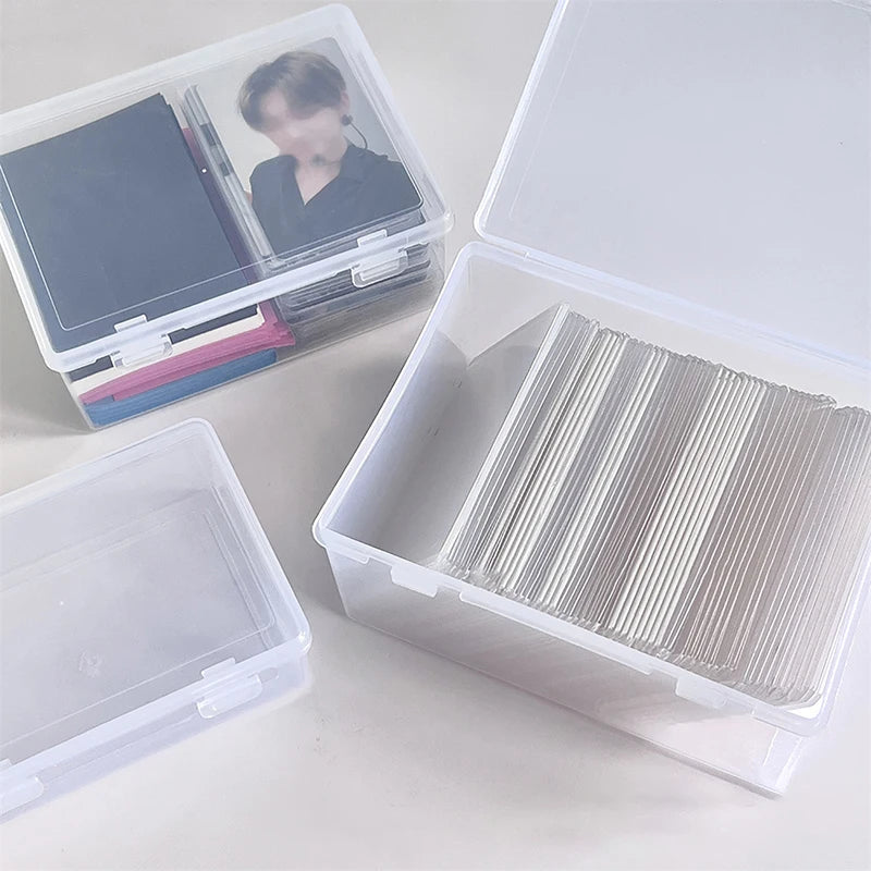 boîtes rangement transparentes clips cartes photos papiers organisation moderne pratique
