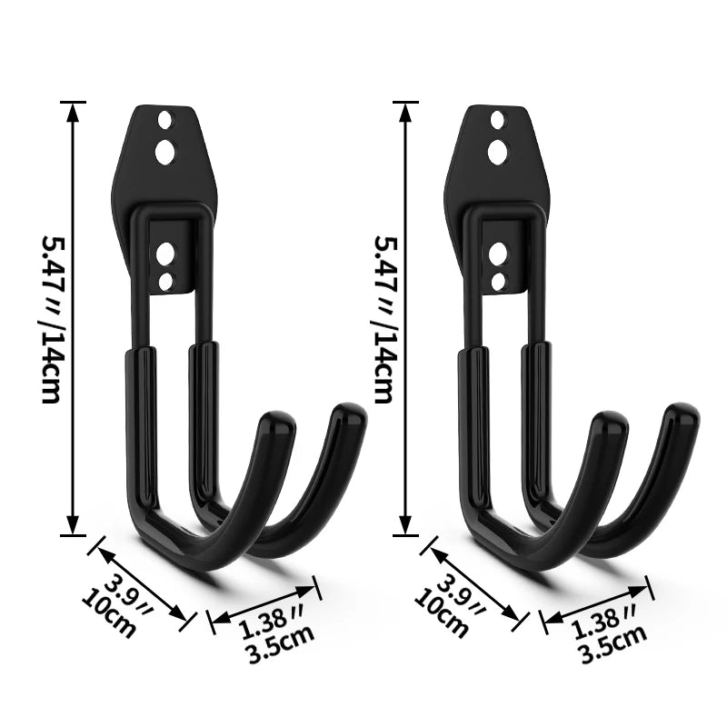 crochet mural acier noir support rangement outils garage vélo escabeau fixation vis