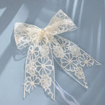 ruban dentelé motif floral blanc classique romantique décoratif 18cm translucideintérieur décoration