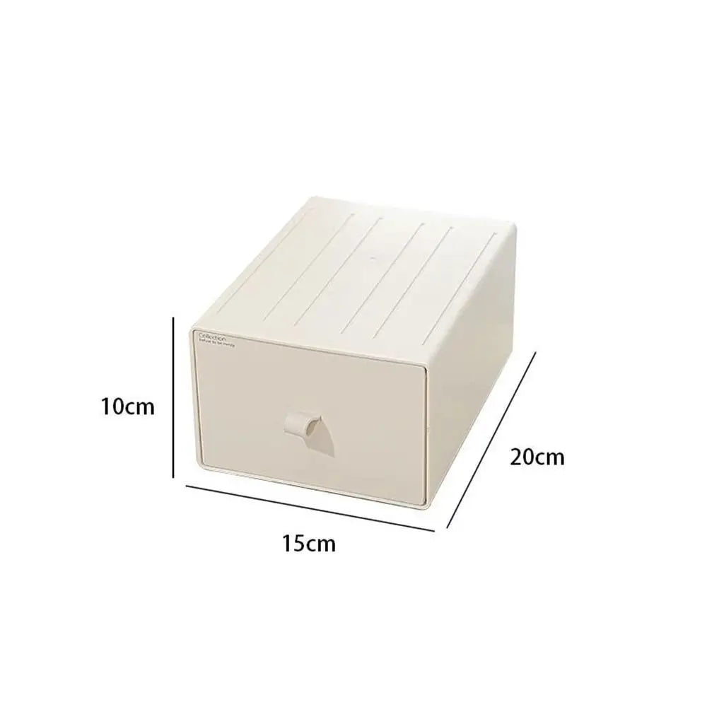 boîtes tiroirs rangement maquillage papeterie réutilisables beige vert moderne minimaliste