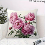 taies d'oreiller décoratives fleurées moderne polyester rouge blanc vert rose jaune