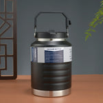 thermos bouteille 1500ml 2000ml acier inoxydable rayures horizontales poignée couvercle moderne vert olive noir