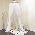 rideau lit bébé étoiles dorées rose blanc moderne translucide chambre enfants