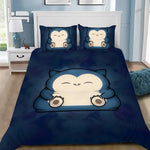 Ensemble literie Snorlax avec housse de couette et taie d'oreiller