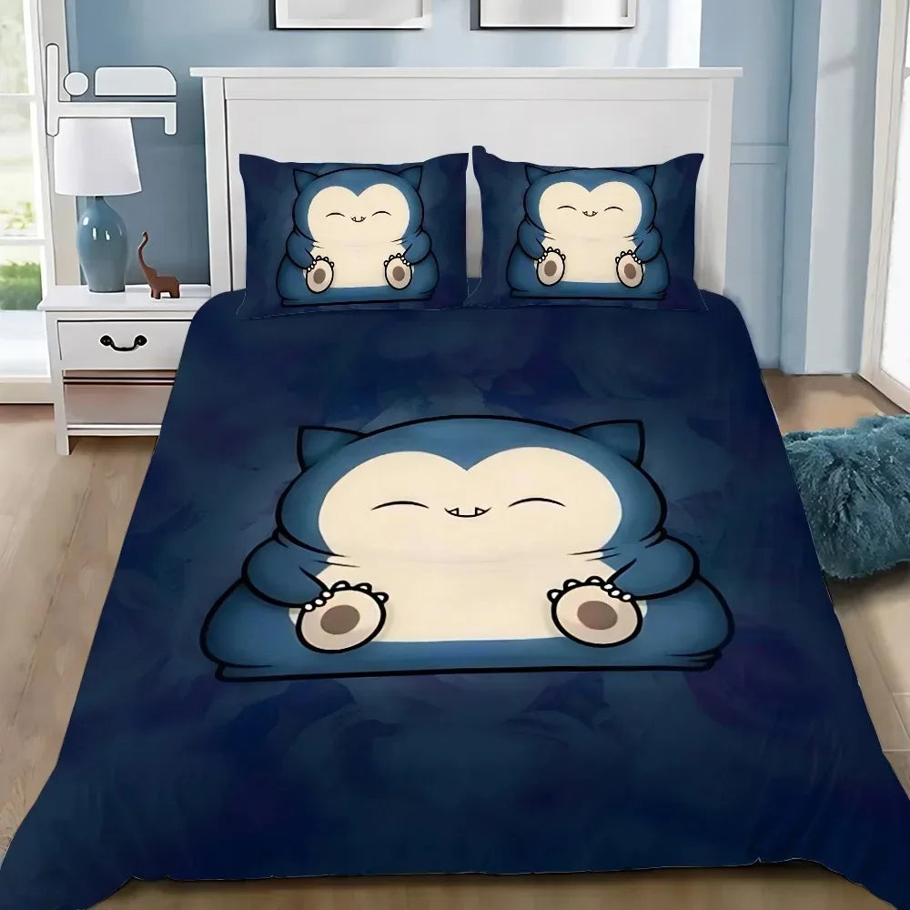 Ensemble literie Snorlax avec housse de couette et taie d'oreiller
