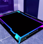 tapis violet feuilles stylisées moderne polypropylène polyester lavable différentes tailles salon chambre
