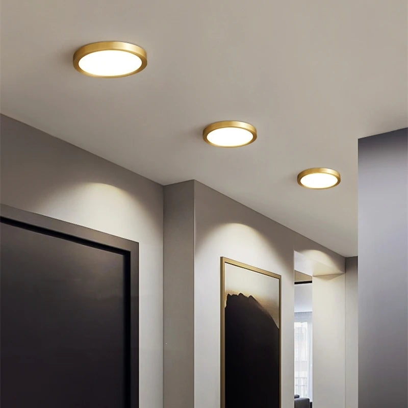 Spot LED Or Noir Cuivre Rond Lisse Éclairage Cuisine Moderne Boucle Ajustable Câbles
