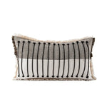 housse coussin décoratif contemporain beige noir gris motifs géométriques polyester coton