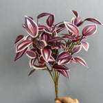 plantes artificielles feuilles vertes tiges blanches moderne minimaliste extérieur décoration