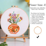 kit broderie fleurs vases multicolore traditionnel anneaux bois guide couture aiguilles fil coton