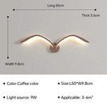 applique murale moderne oiseau blanc marron lumiere led fixation murale minimaliste deco chambre salon