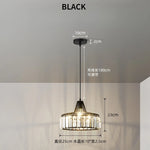 Suspension lumineuse moderne strass transparente noir doré élégante câble