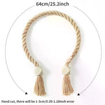 corde rideaux tressée géométriques boho chic beige clair salle bain intérieur decoration
