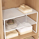 étagère rangement extensible métal blanc moderne grille fixée clips armoire