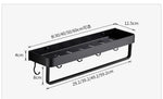 étagère murale salle bain blanche aluminium porte serviette porte brosse dents