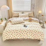 Housse de couette en forme de cœur 3 pièces pour chambre romantique - Ensemble literie Saint-Valentin