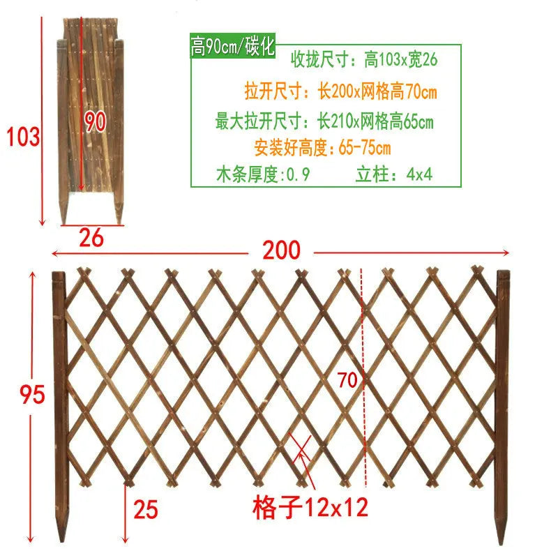 clôture pliable bois marron clair moderne facilement assemblée maille diagonale antirouille