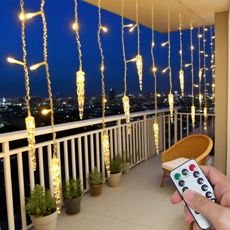 guirlande lumineuse led 162 diodes blanc chaud modes télécommande moderne opacité