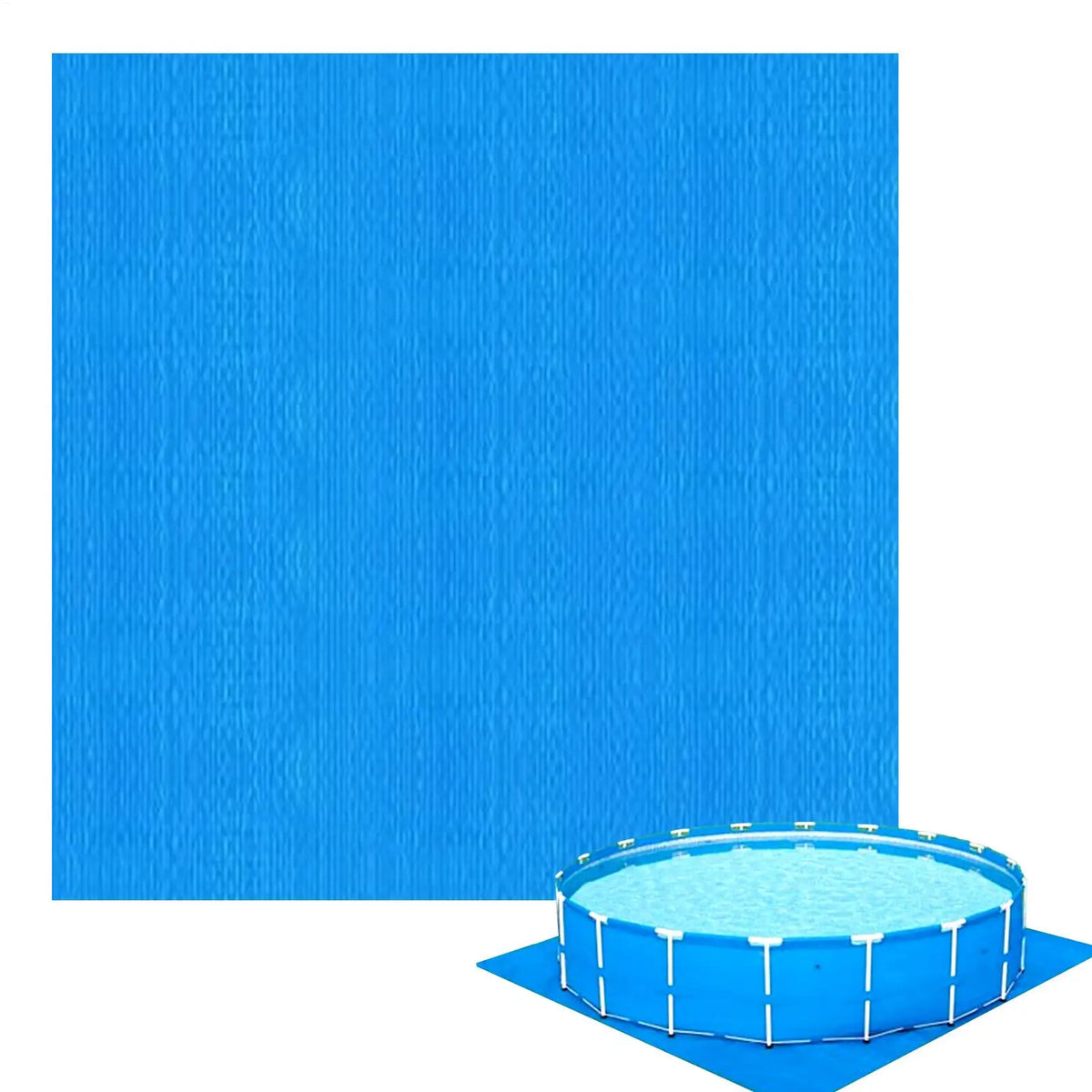 tapis piscine bleu protection sol clips modernes 2m74 3m35 3m96 4m88