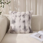 coussins décoratifs moderne peluche rayures horizontales blanc marron clair beige adhésifs