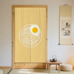 rideau porte moderne minimaliste jaune clair oeuf blanc polyester durable waschbar manageable chambre cuisine