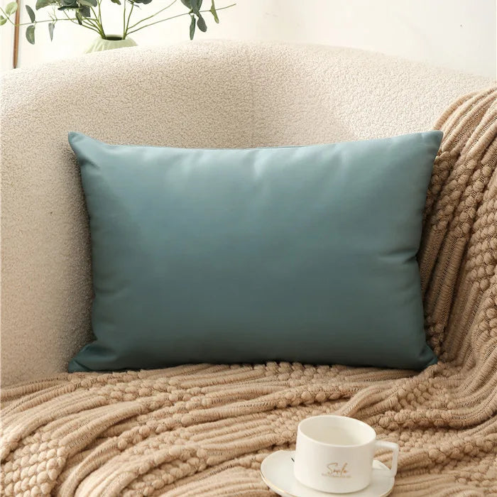 housses coussin carrées unies modernes beige gris orange lit décoration voiture