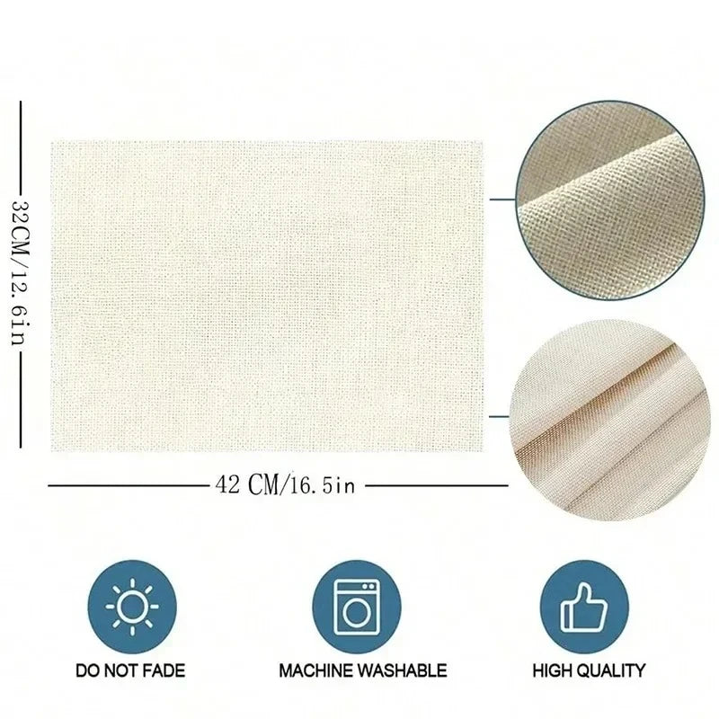 tapis table moderne carrés noirs blancs motifs floraux assiettes cuillères fourchettes 32x42cm respectueux environnement