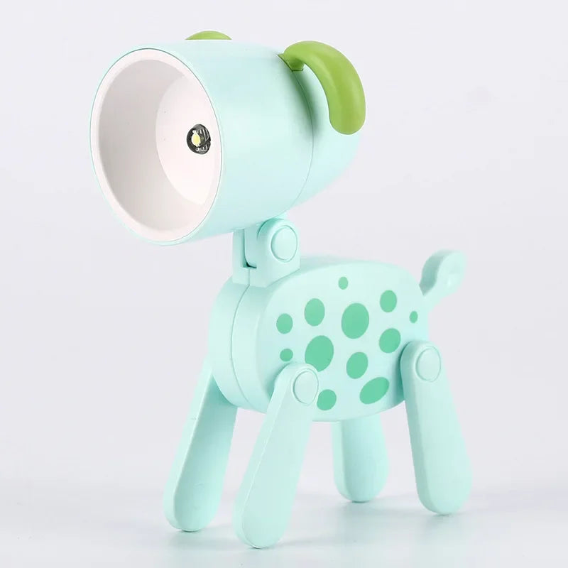 veilleuse pliante animaux chien girafe lampe table bleu jaune rose modernes clips