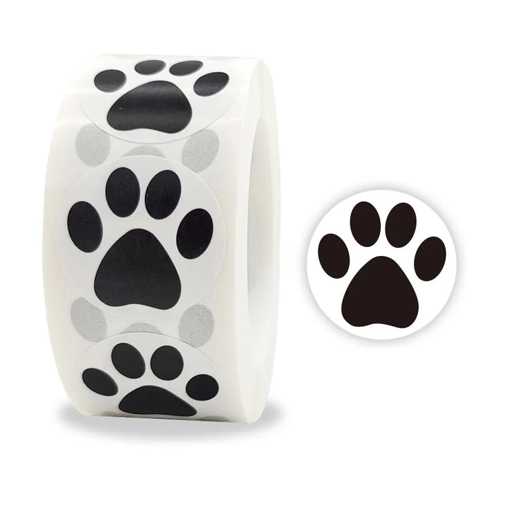 autocollants empreintes animaux blanc noir graphiques adhésifs decoration anniversaire noel enfants festive 100pcs 500pcs