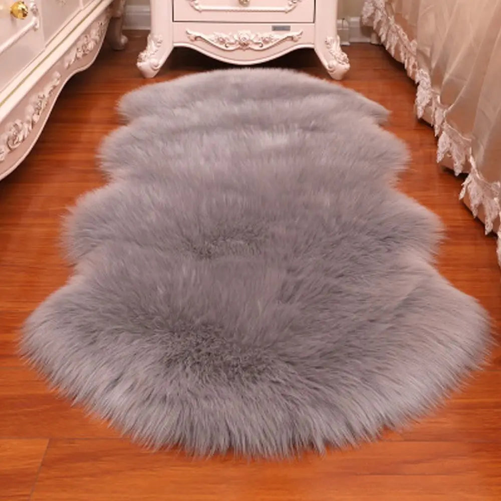 tapis fourre épais doux blanc moderne maison solide antidérapant pvc washable