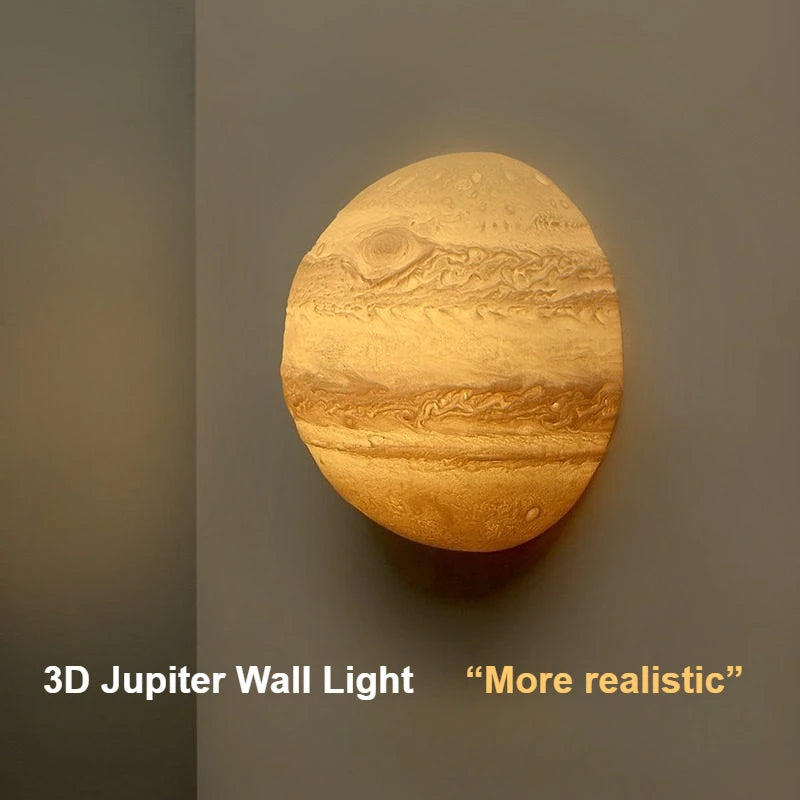 lampe murale 3d jupiter or moderne bande colorée led mur fixé chambre salon