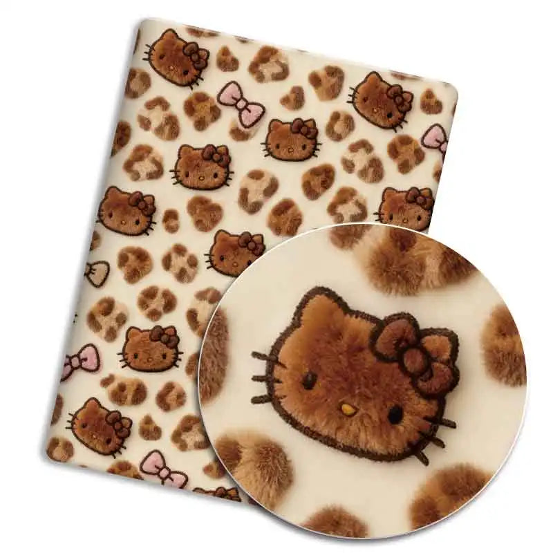 tissu coton imprimé chats rubans coeurs léopard enfantin coussin maison couturerobe poupée rideau abrasion