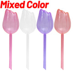 pique plantes tulipe plastique rose violet blanc translucide moderne adhésif kit arrosage