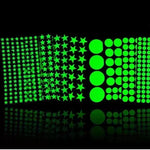 sticker lumineux étoiles vert fluo moderne adhésif chambre enfant décoration mur pièce