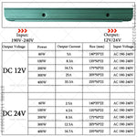 alimentation led 12v 24v 5a 12a ultrafine 60w 100w 200w 300w 400w vert