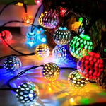 guirlande lumineuse solaire 5m 20leds violet géométrique moderne extérieur nocturne halloween noël mariage