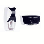 distributeur dentifrice mural moderne adhésif blanc noir brosse dents tube mat