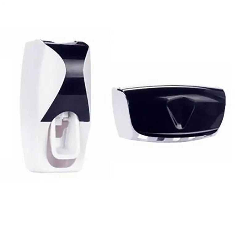 distributeur dentifrice mural moderne adhésif blanc noir brosse dents tube mat