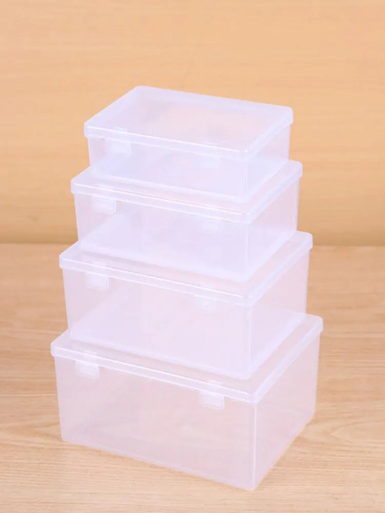 boîtes rangement transparentes modernes réutilisables plastique poignées respectueux environnement organisateur