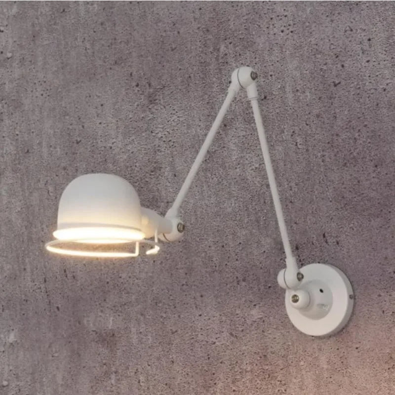 lampe murale articulée industrielle moderne vert gris blanc rouge noir opacité LED Edison