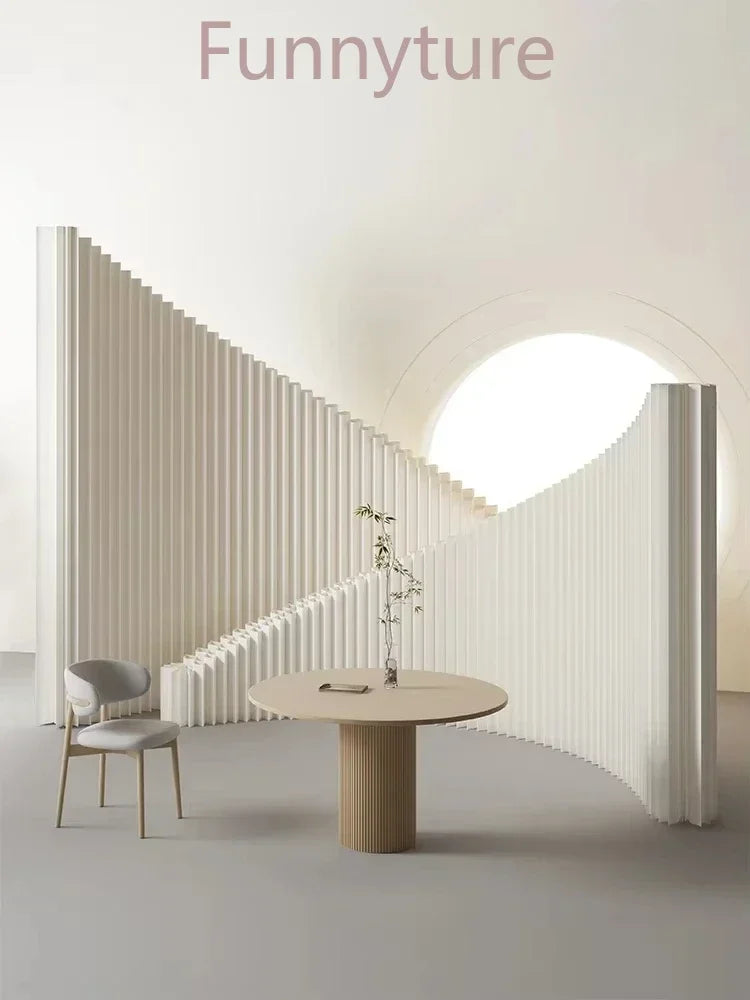 panneaux décoratifs blancs rayures verticales moderne cloisons papier kraft pliables sans poinçonnage décoration murale